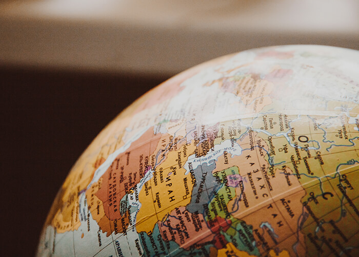 close up of a globe