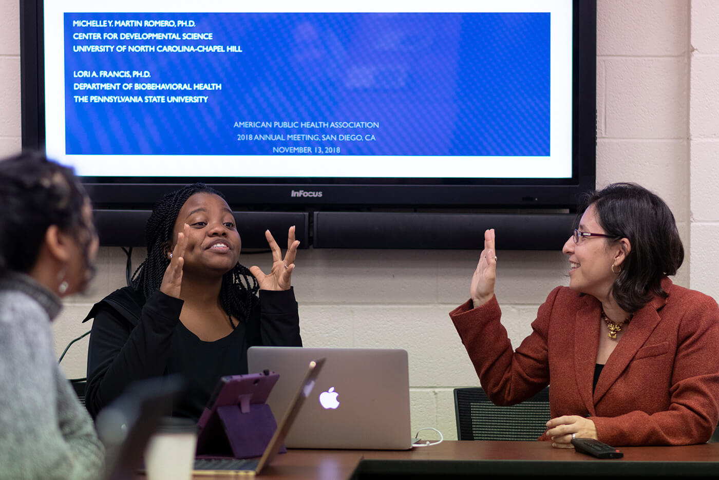 Psychology classroom with students and professor