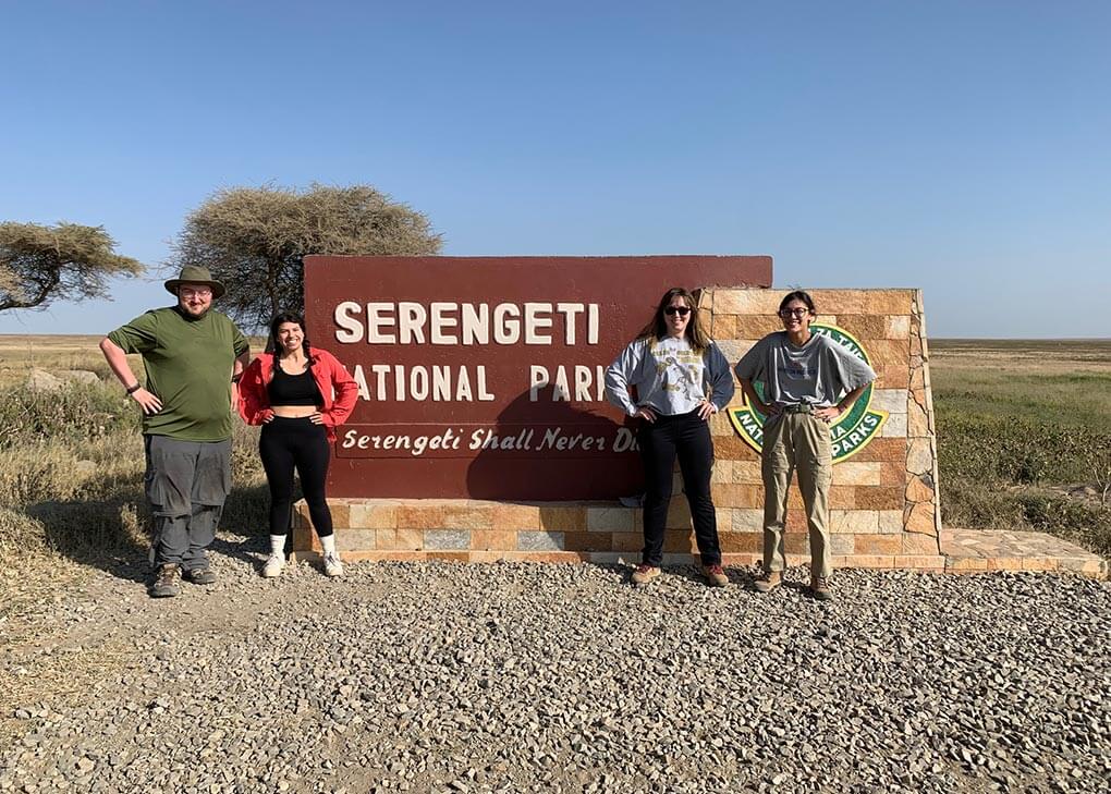 group of students at Serengeti National Park