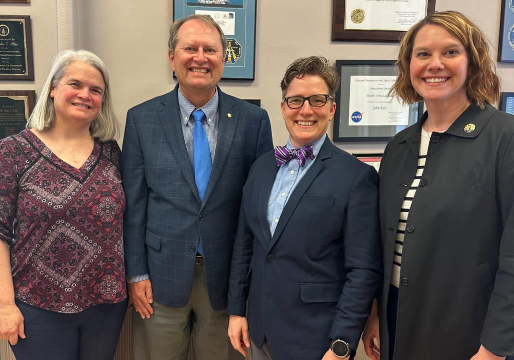 A group picture of the leadership team for the humanities at work program, including Doctors Maura Heyn, John Z. Kiss, Jennifer Feather, and Heather Brook Adams.