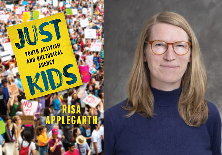 "Just Kids" book cover with Risa Applegarth headshot