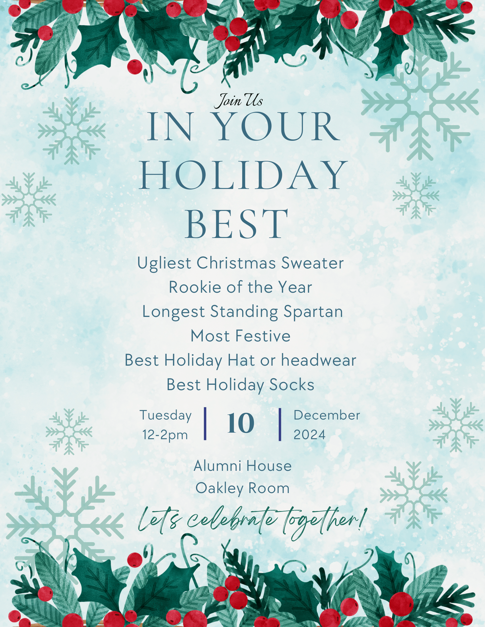 Flyer for the Annual CAS Holiday Party