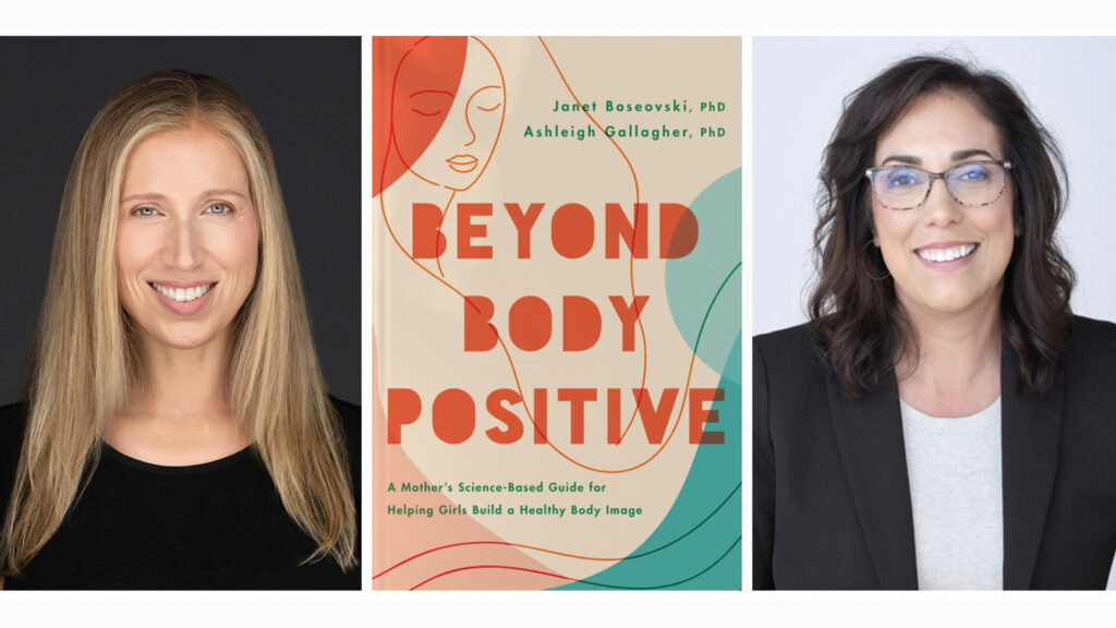 Boseovski and Gallagher headshots with Beyond Body Positive book cover