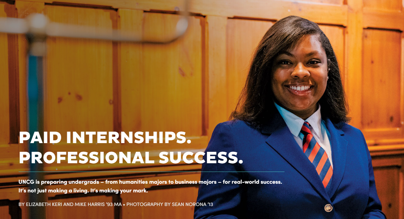 Jasmyne Caudle as featured in UNCG Magazine