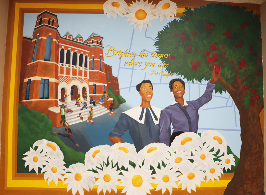 the mural in the College of Arts & Sciences Dean's office