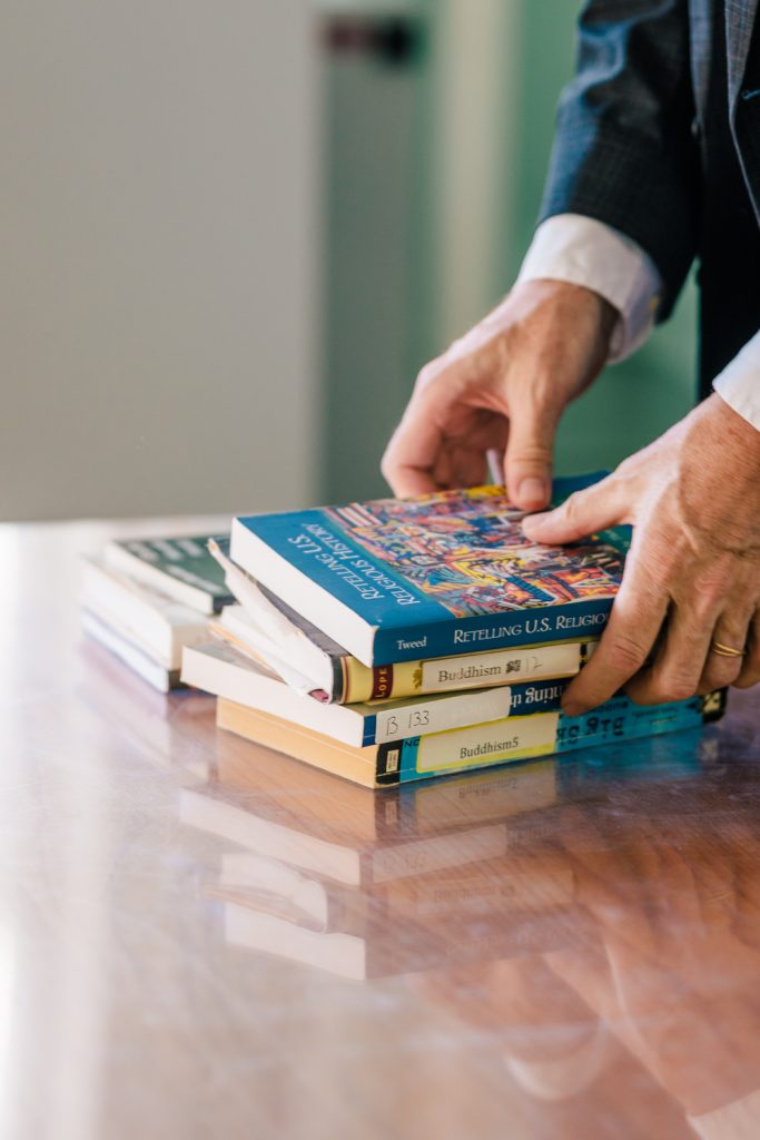 religious texts in a small stack