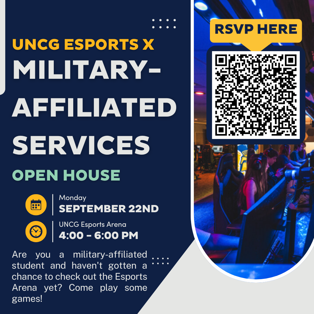 UNCG Military Affiliated Services Open House flyer graphic