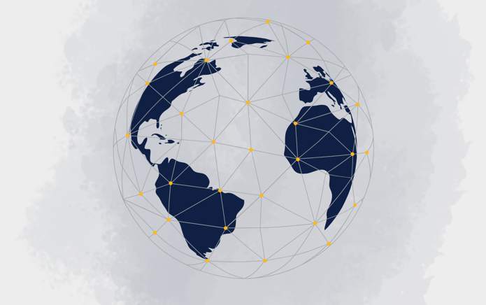 illustration of the globe with a web of connections